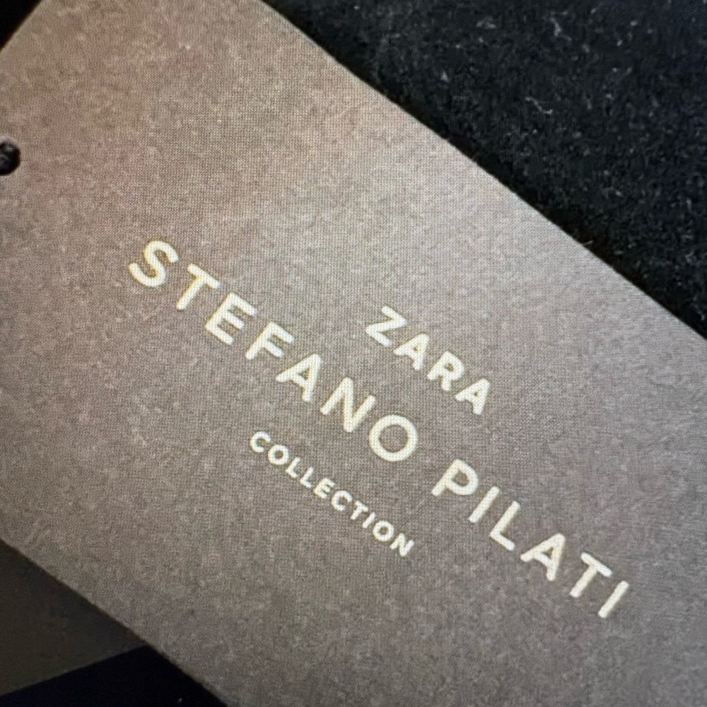 Zara Stefano Pilati Collection Black Thigh high suede boots.